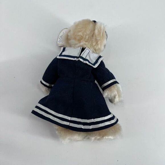 Ty Attic Treasures, Breezy, Teddy Bear 1993‎ Blue Navy Dress Stuffed Animal - Picture 4 of 6
